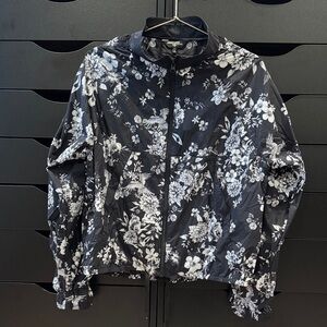 Johnny Was Bee Active Lightweight Jacket Black White Floral M